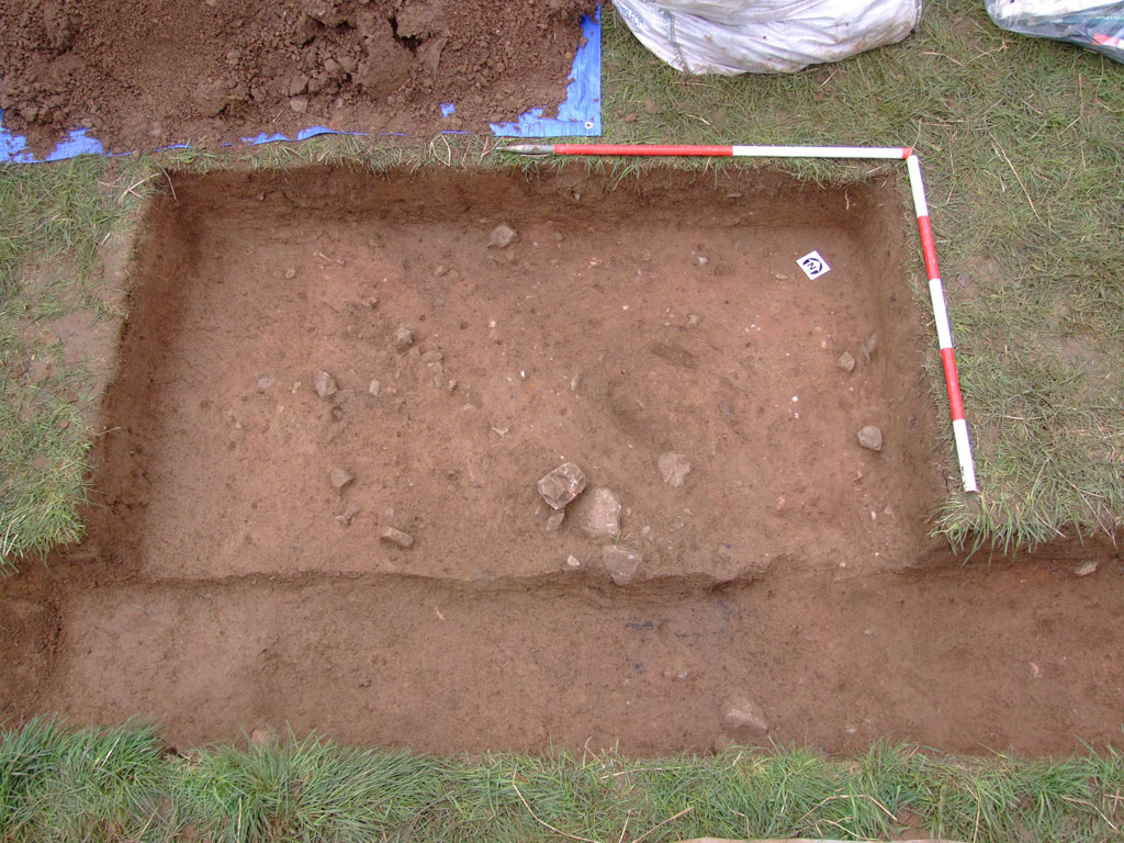 Trench 2 - with palisade posts running across the trench at an angle Trench 2 - with palisade posts running across the trench at an angle
